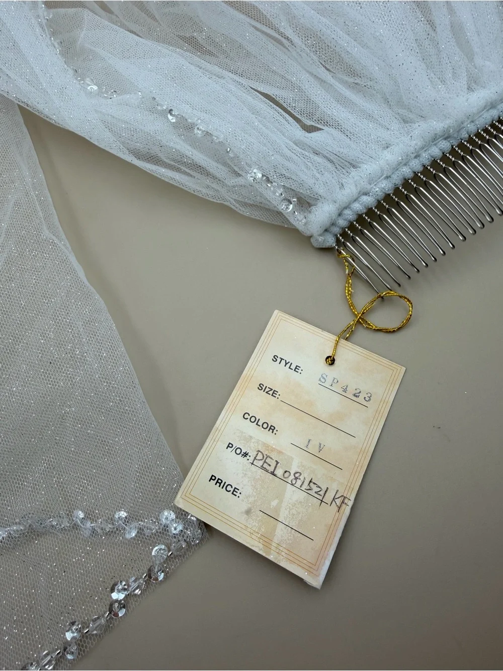 Giselle Bridals Ivory Sparkle Crystal Beaded Wedding Veil NWT